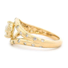 Round Diamond NSEW Ring with Burnished Accents