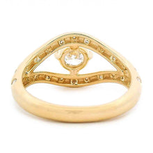 Round Diamond NSEW Prong Ring with Burnished Accents
