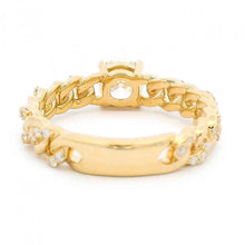 Round Diamond With Cuban Link Shank Ring