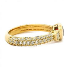 Tilted Double Stone Pave Shank Ring