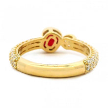 Tilted Double Stone Pave Shank Ring