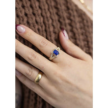 Split Shank Diamond Pave Sapphire Ring