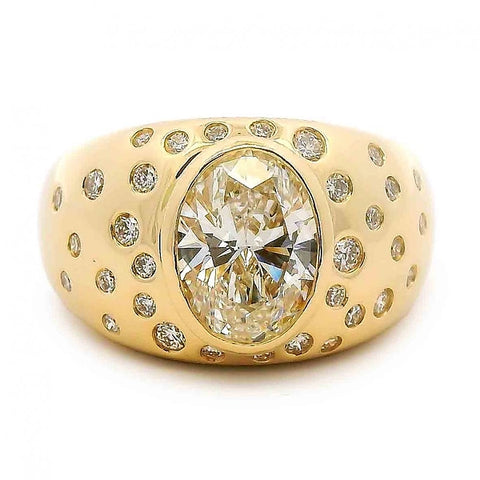 Chunky Scattered Diamond Ring With Oval Center Diamond