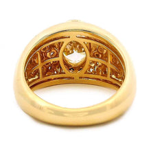 Chunky Scattered Diamond Ring With Oval Center Diamond