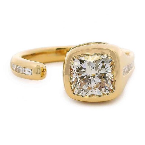 Open Shank Asymmetrical Diamond Ring