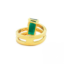 Spiral Wrap Pave Diamond Ring With Emerald Cut Green Tourmaline