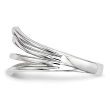 14k White Gold Polished Curved 4-Bar Ring