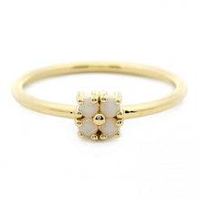 4 Petal Floral Motif Opal Ring