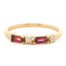 Mixed Stone Opal and Pink Tourmaline Ring