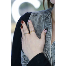 Bezel-Set Three-Stone Gemstone Ring