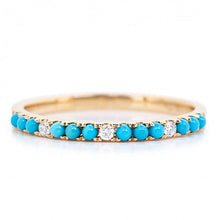 In Line Turquoise and Diamond Band