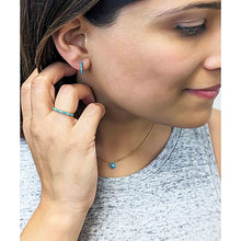 In Line Turquoise and Diamond Band