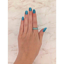 In Line Turquoise and Diamond Band