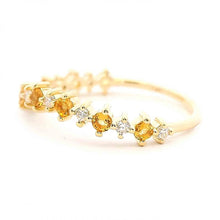 Wavy Gemstone And Diamond Stackable Band