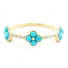 Turquoise Clover Petal Ring