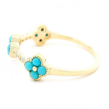 Turquoise Clover Petal Ring