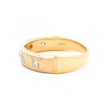 Two-Tone Wide Band with Tilted Pear Shape Diamonds