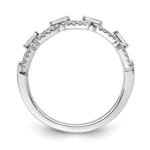 14k White Gold Polished 1/5 carat Diamond Squares Ring