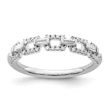14k White Gold Polished 1/5 carat Diamond Squares Ring