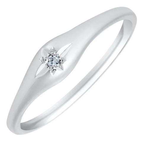 SS Child's domed diamond ring