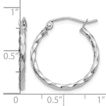 14k WG Twist Polished Hoop Earring
