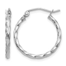 14k WG Twist Polished Hoop Earring