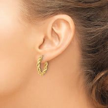 14k Polished Twisted Hoop Earrings