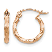 14k Rose Gold Twisted Hoop Earrings