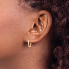 14k Rose Gold 2x15mm Polished Lightweight Tube Hoop Earrings