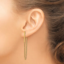 14k Polished and Twisted Bars with Chain Front and Back Post Earrings
