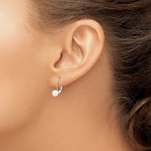 14k White Gold 5-6mm White Round Akoya Saltwater Cultured Pearl Leverback Earrings