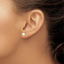 14k White Gold 5-6mm White Round Akoya Saltwater Cultured Pearl Post Earrings