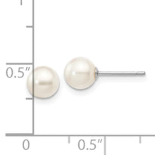 14k White Gold 5-6mm White Round Akoya Saltwater Cultured Pearl Post Earrings