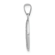 14k White Gold Polished and Satin Hollow Miraculous Medal Oval Pendant