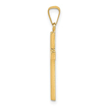14k Diamond-cut Hollow Cross Pendant
