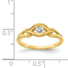 14k Polished 1/8 carat AAA Diamond Ring